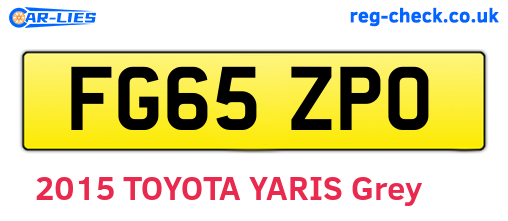 FG65ZPO are the vehicle registration plates.