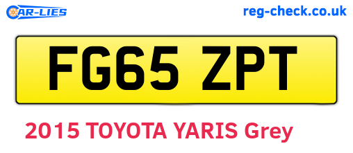 FG65ZPT are the vehicle registration plates.
