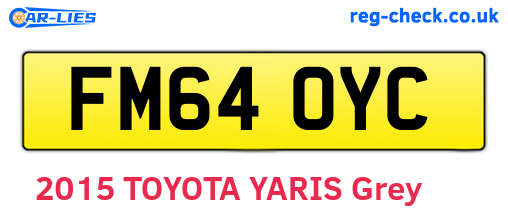 FM64OYC are the vehicle registration plates.