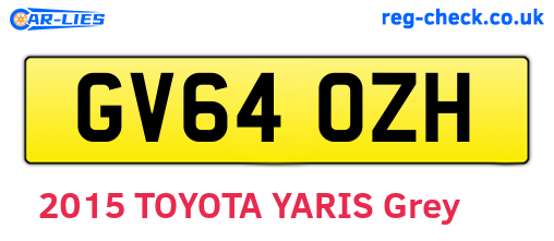 GV64OZH are the vehicle registration plates.