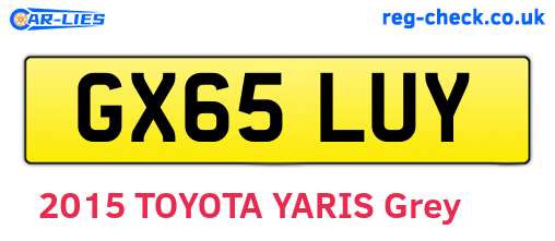 GX65LUY are the vehicle registration plates.