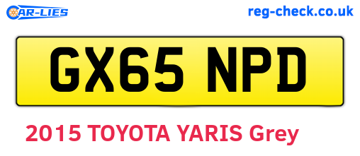 GX65NPD are the vehicle registration plates.