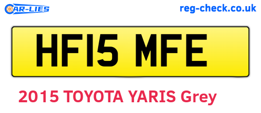 HF15MFE are the vehicle registration plates.
