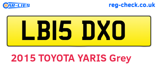LB15DXO are the vehicle registration plates.