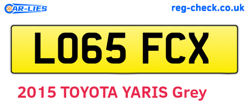 LO65FCX are the vehicle registration plates.