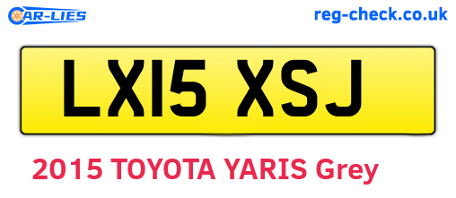 LX15XSJ are the vehicle registration plates.