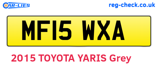 MF15WXA are the vehicle registration plates.