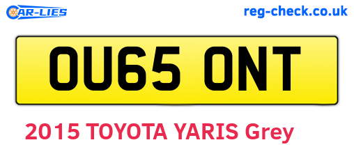 OU65ONT are the vehicle registration plates.