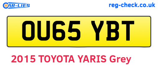 OU65YBT are the vehicle registration plates.