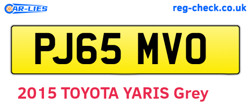 PJ65MVO are the vehicle registration plates.