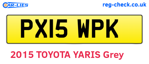 PX15WPK are the vehicle registration plates.