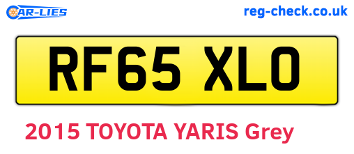 RF65XLO are the vehicle registration plates.