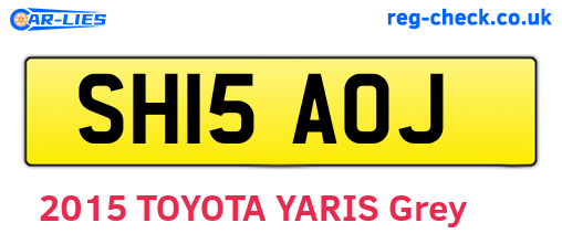 SH15AOJ are the vehicle registration plates.