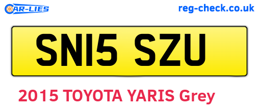 SN15SZU are the vehicle registration plates.