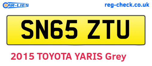 SN65ZTU are the vehicle registration plates.