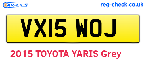 VX15WOJ are the vehicle registration plates.