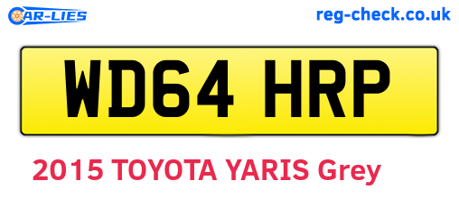 WD64HRP are the vehicle registration plates.