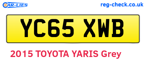 YC65XWB are the vehicle registration plates.