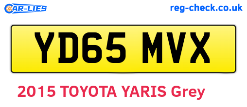 YD65MVX are the vehicle registration plates.