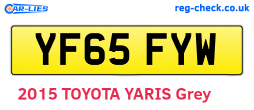 YF65FYW are the vehicle registration plates.