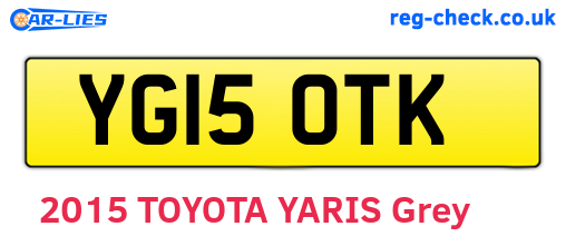 YG15OTK are the vehicle registration plates.