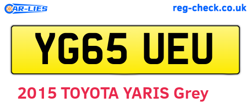YG65UEU are the vehicle registration plates.