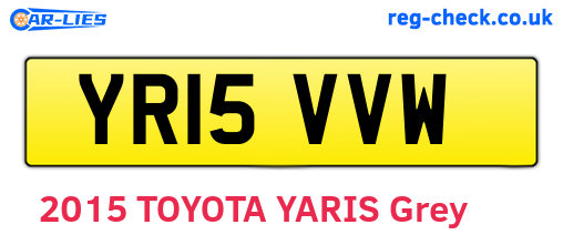 YR15VVW are the vehicle registration plates.