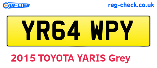 YR64WPY are the vehicle registration plates.