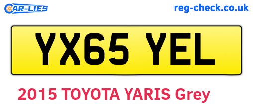 YX65YEL are the vehicle registration plates.
