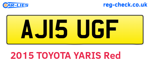 AJ15UGF are the vehicle registration plates.