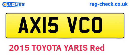 AX15VCO are the vehicle registration plates.