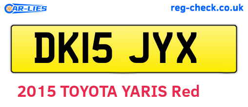 DK15JYX are the vehicle registration plates.