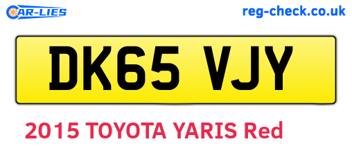 DK65VJY are the vehicle registration plates.