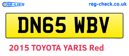 DN65WBV are the vehicle registration plates.