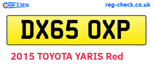 DX65OXP are the vehicle registration plates.