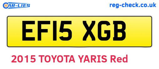 EF15XGB are the vehicle registration plates.
