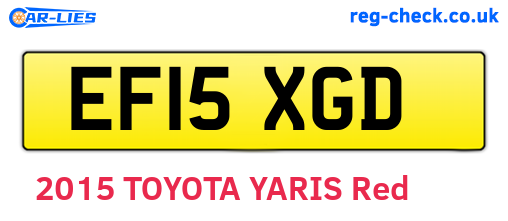 EF15XGD are the vehicle registration plates.