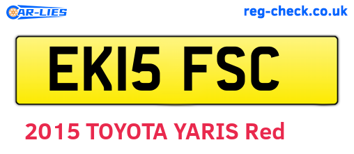 EK15FSC are the vehicle registration plates.