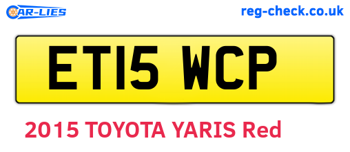 ET15WCP are the vehicle registration plates.