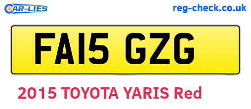 FA15GZG are the vehicle registration plates.