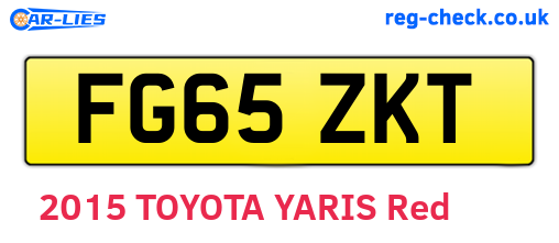 FG65ZKT are the vehicle registration plates.
