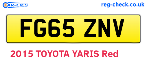 FG65ZNV are the vehicle registration plates.