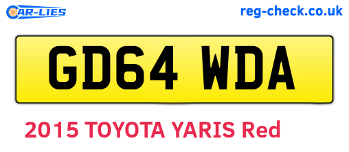 GD64WDA are the vehicle registration plates.