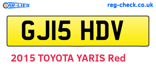 GJ15HDV are the vehicle registration plates.