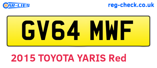 GV64MWF are the vehicle registration plates.