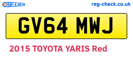 GV64MWJ are the vehicle registration plates.