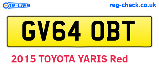 GV64OBT are the vehicle registration plates.