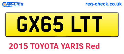 GX65LTT are the vehicle registration plates.