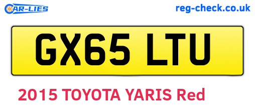 GX65LTU are the vehicle registration plates.