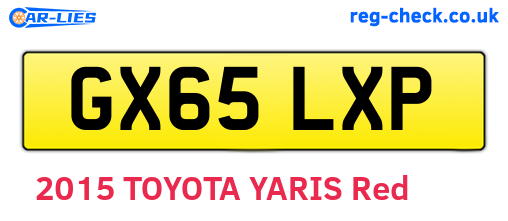 GX65LXP are the vehicle registration plates.